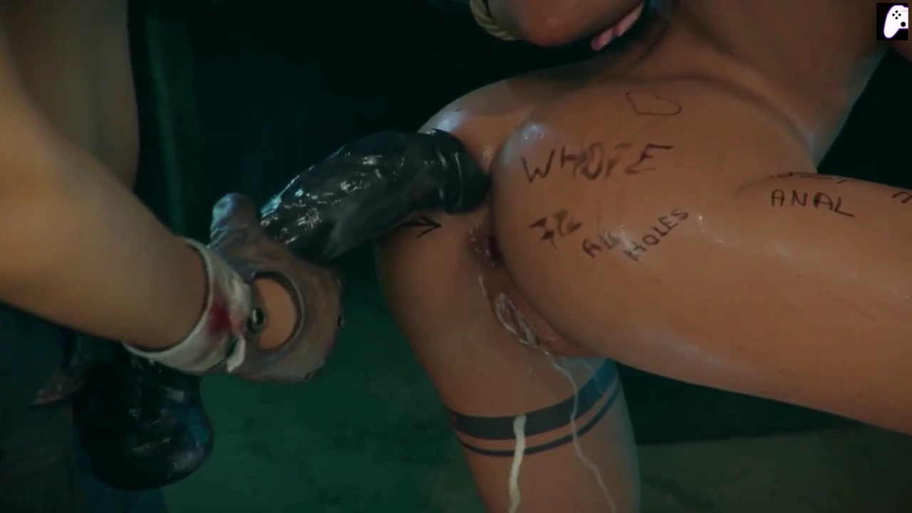 Lara Croft enjoys a dildo penetration by a well-endowed woman, climaxing in her anal cavity | Hentai in 3D porn video